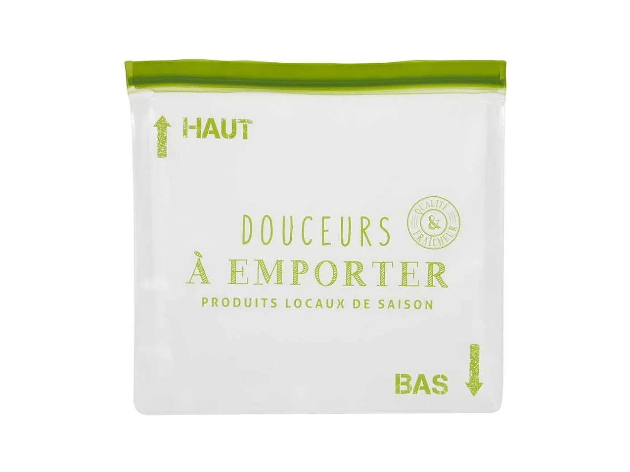 Lot de 2 sachets transparents réutilisables et hermétiques fermeture à zip