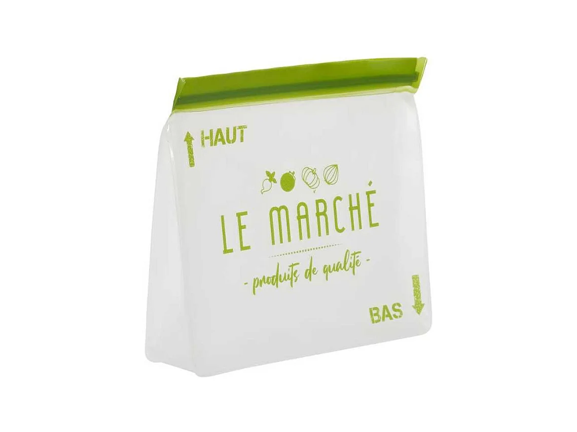 Lot de 2 sachets transparents réutilisables et hermétiques fermeture à zip