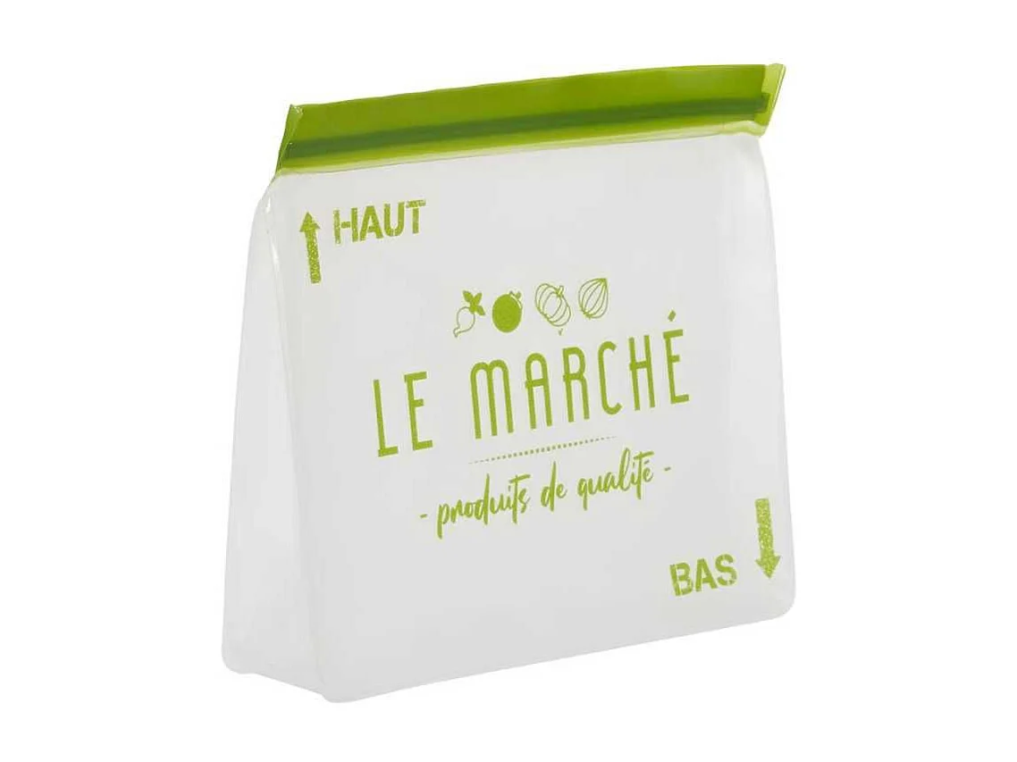 Lot de 2 sachets transparents réutilisables et hermétiques fermeture à zip