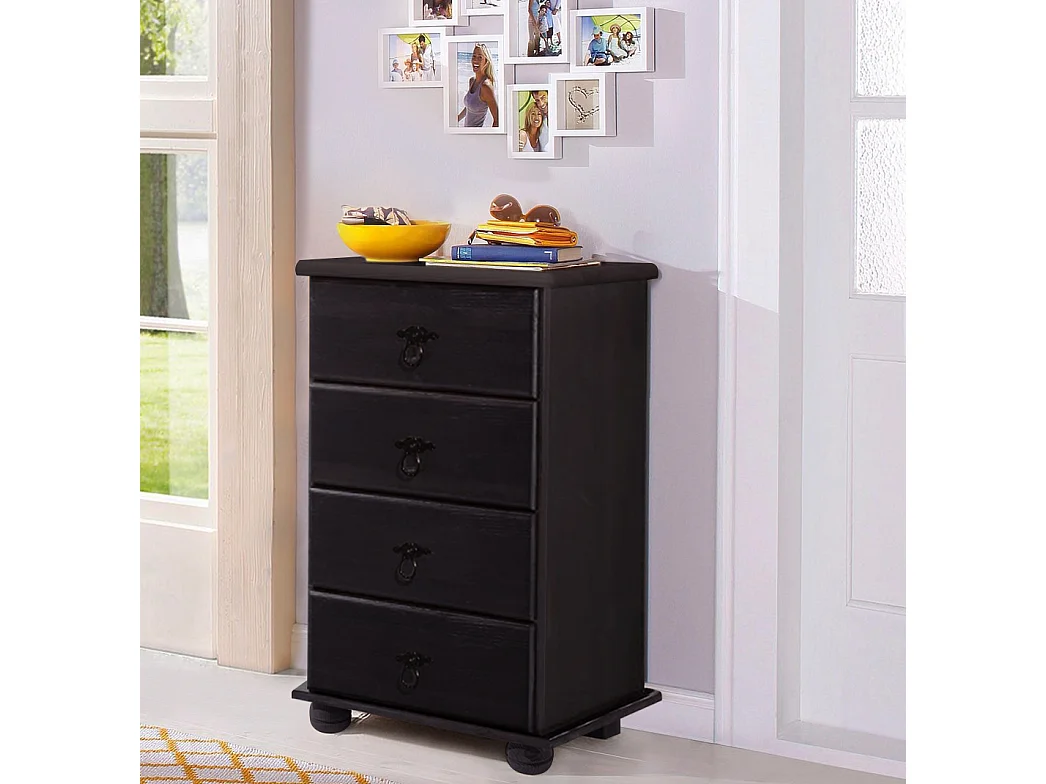 Finca | Commode avec 4 tiroirs en pin marron