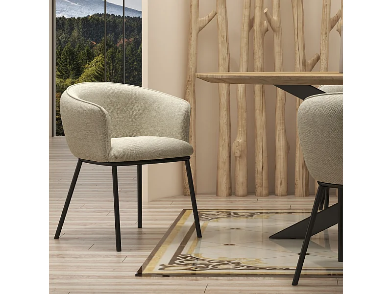 ALVIN-Poltrona da tavolo in tessuto Luxury beige