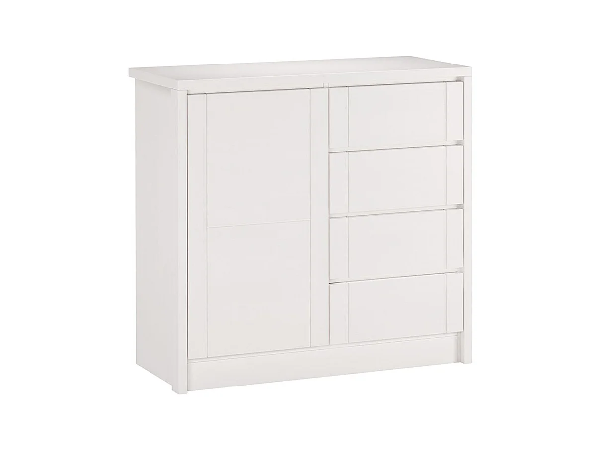 Kommode 104,6x45,7x99 cm Weiß Buche Timo 1t4s