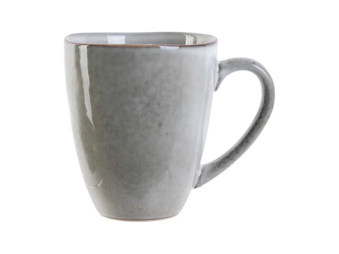 Set de 6 mugs 30cl en céramique au grés du temps gris - GALET