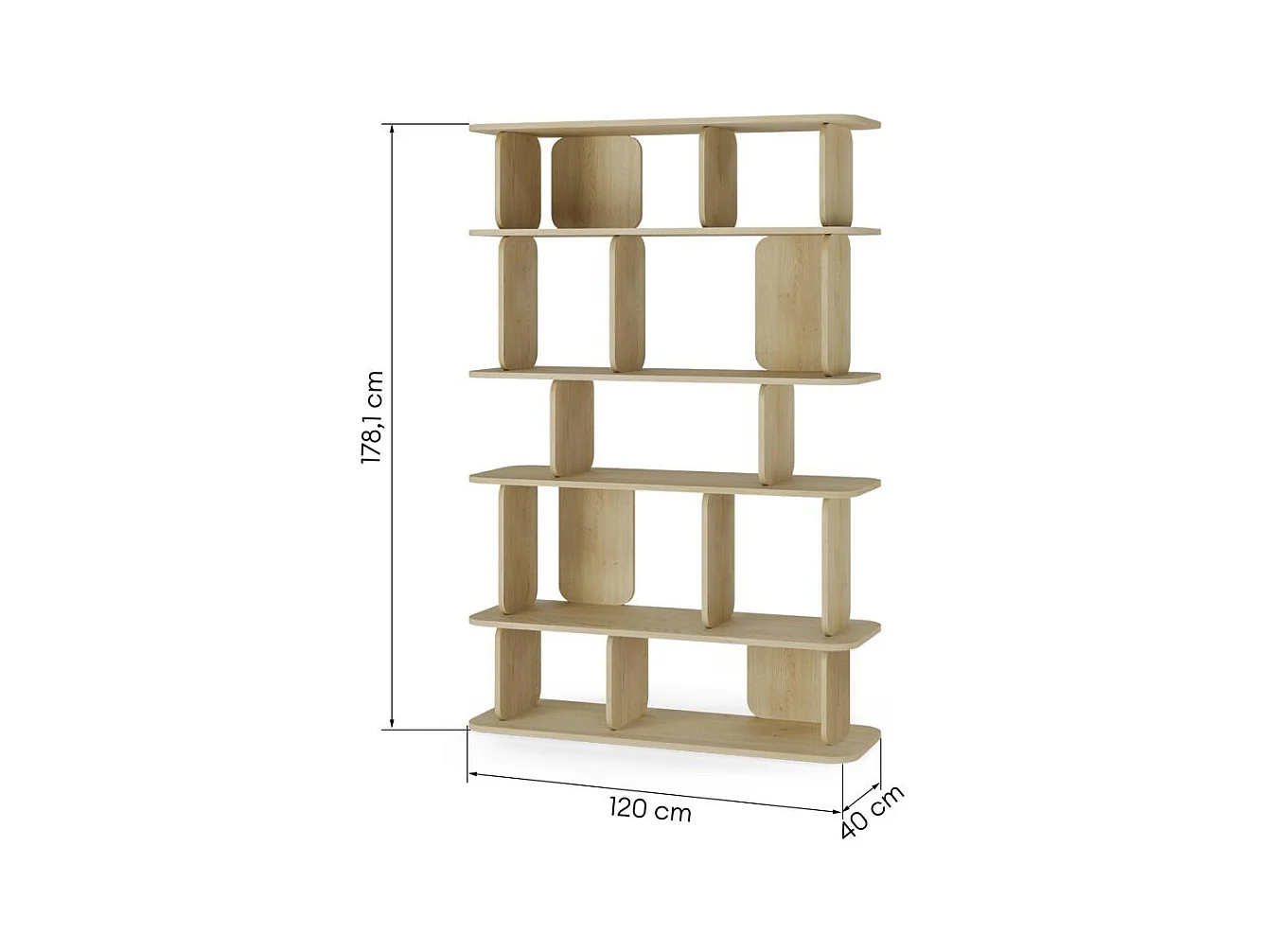 Scaffale 120x40x178 cm Marrone sala