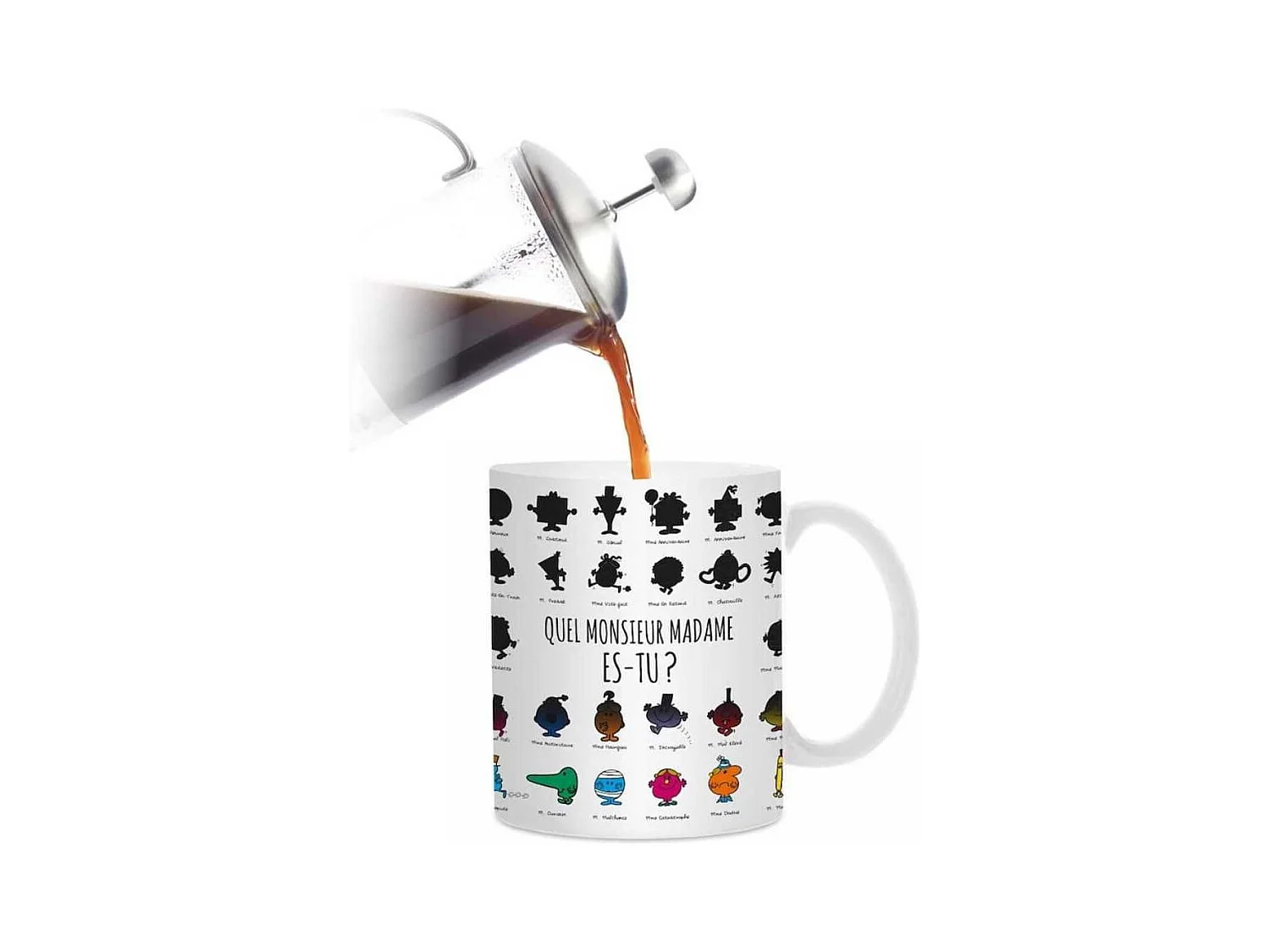 Mug thermoreactif 30 cl en céramique blanc avec personnages mrs et mme