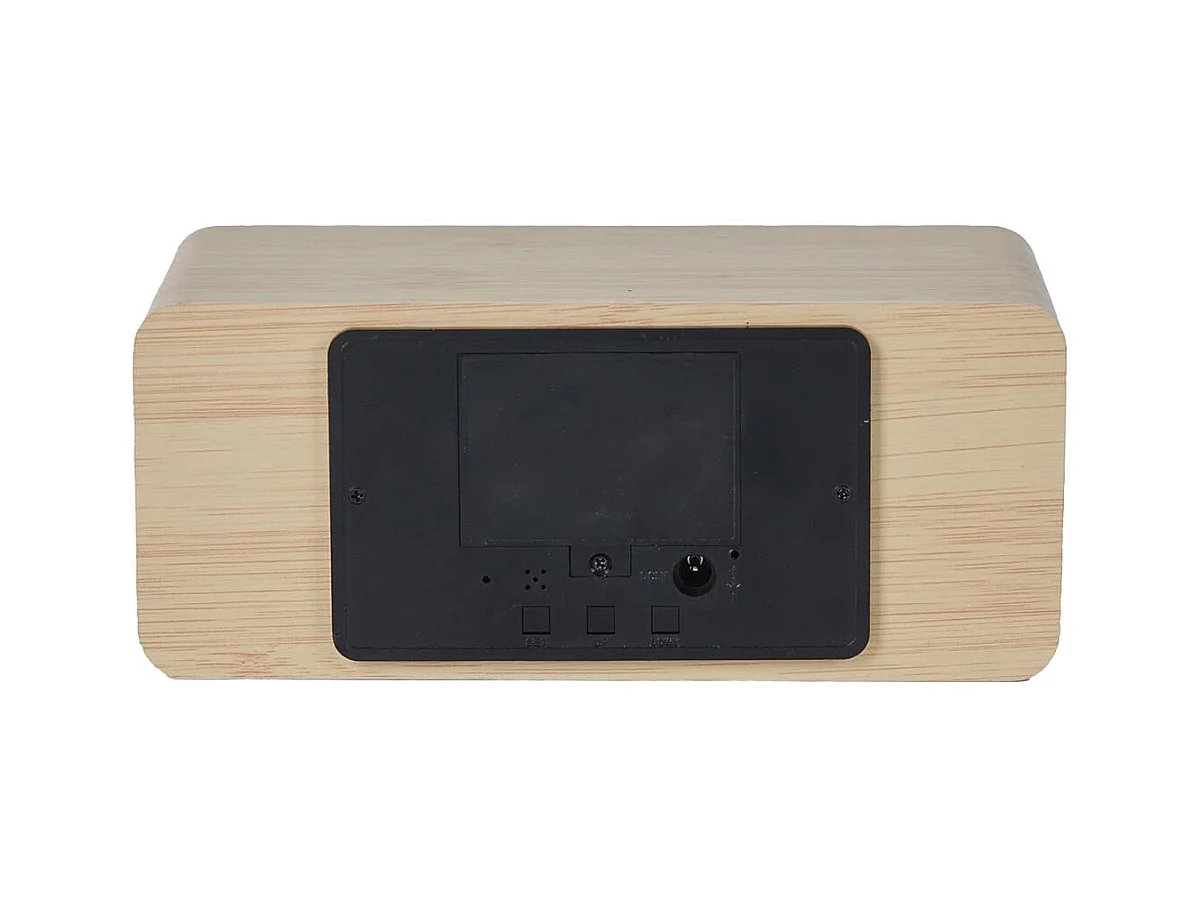 Réveil 2-en-1 Chargeur à Induction Effet Bois Clair - LEEGO