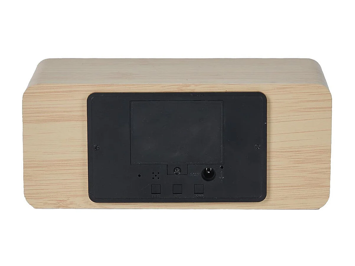 Réveil 2-en-1 Chargeur à Induction Effet Bois Clair - LEEGO