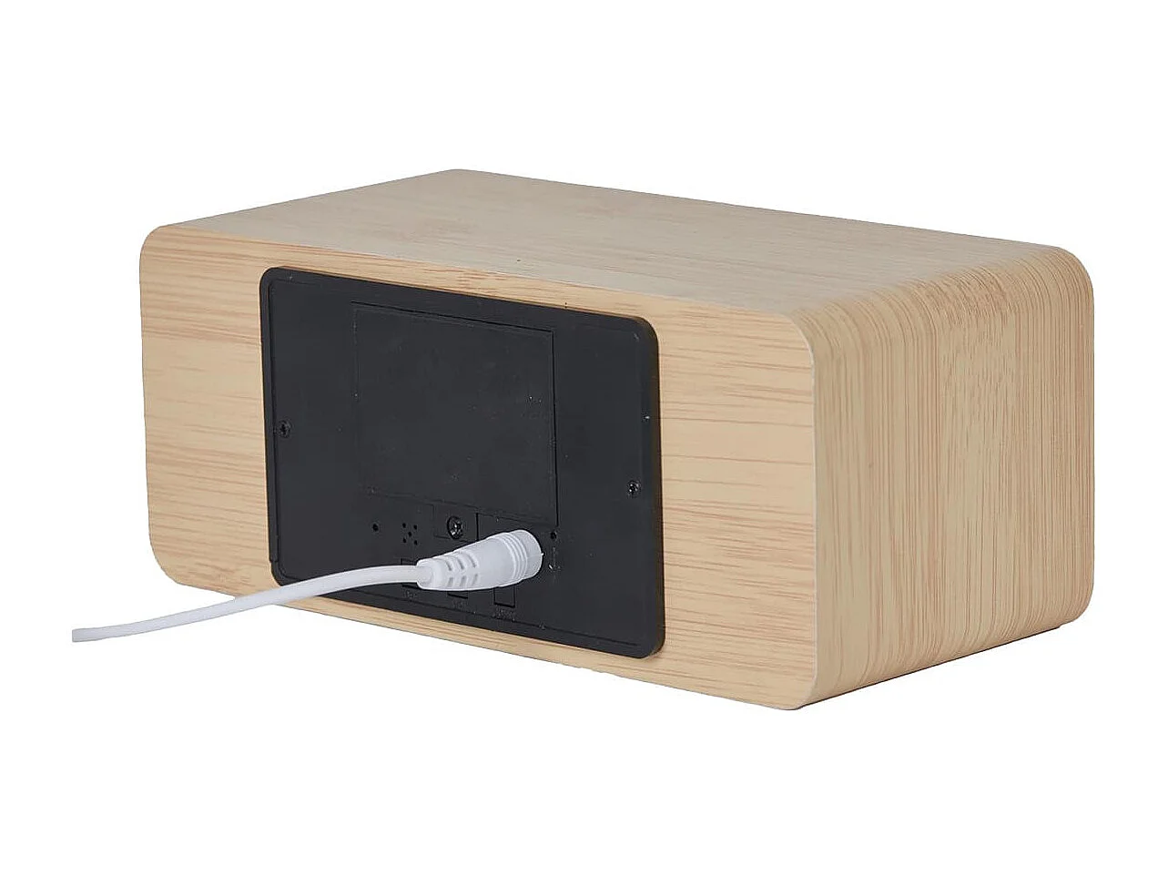 Réveil 2-en-1 Chargeur à Induction Effet Bois Clair - LEEGO