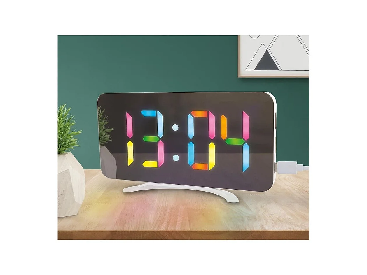 Réveil LED Miroir RGB 2 en 1 - YALOR