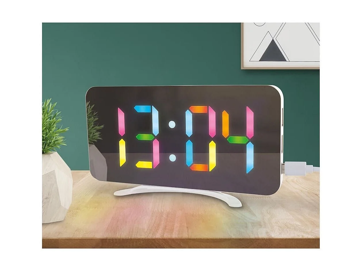 Réveil LED Miroir RGB 2 en 1 - YALOR