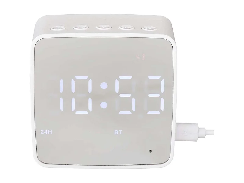 Réveil 3-en-1 Miroir et Enceinte sans Fil - MINEA