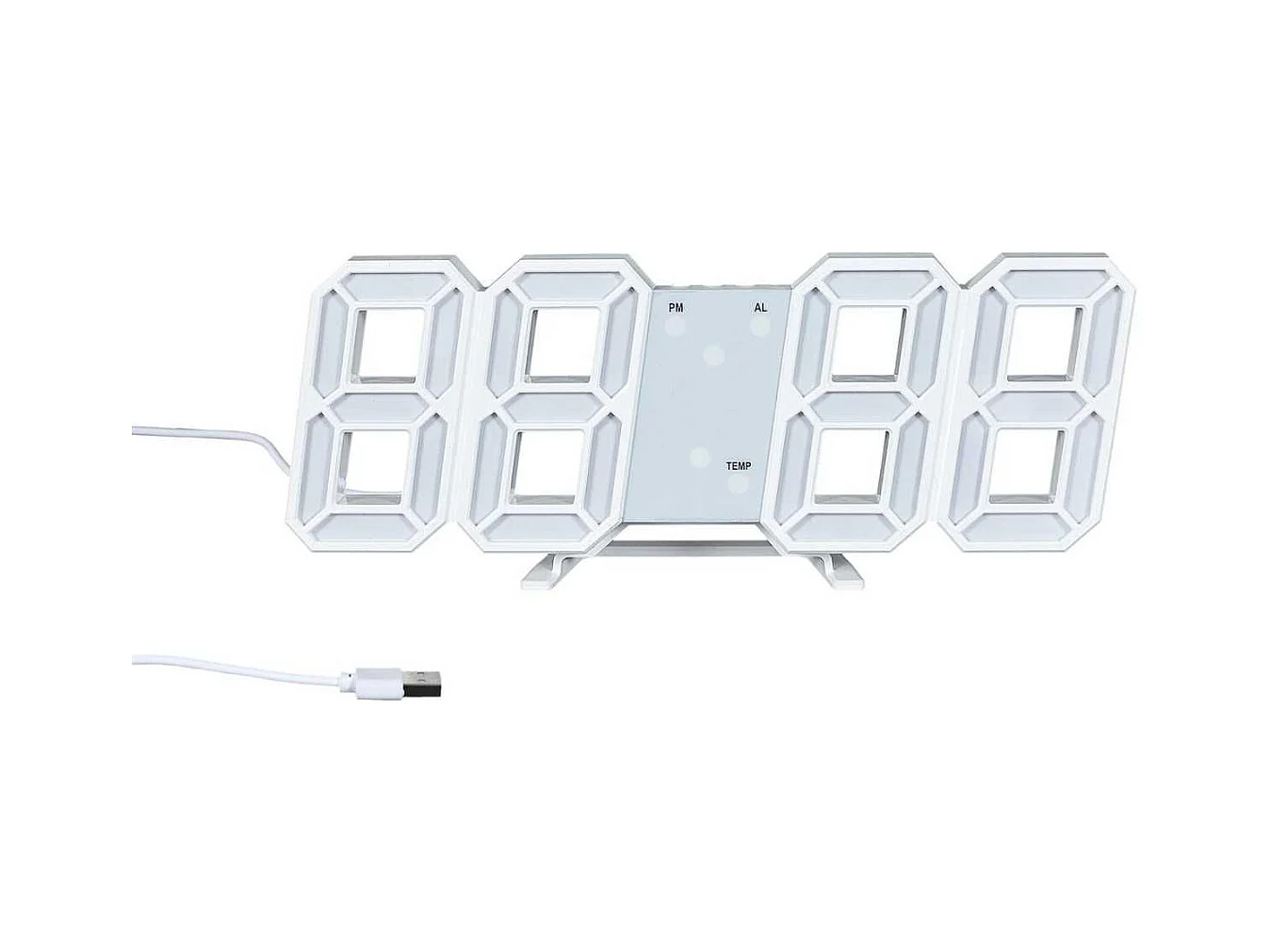 Réveil numérique chiffres LED 3D