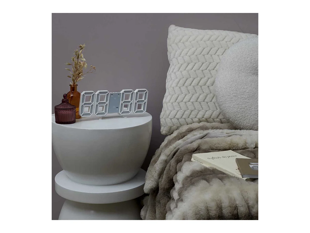 Réveil numérique chiffres LED 3D