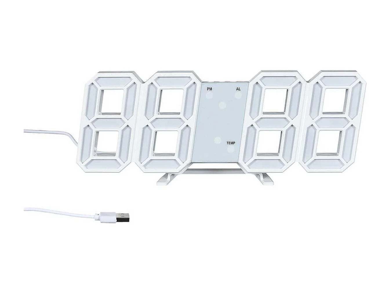 Réveil numérique chiffres LED 3D