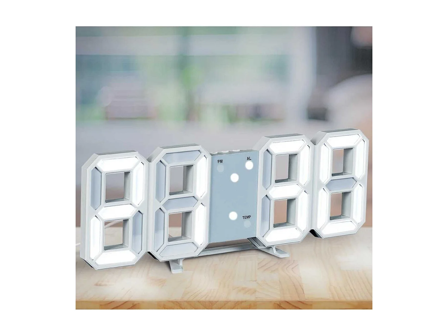 Réveil numérique chiffres LED 3D