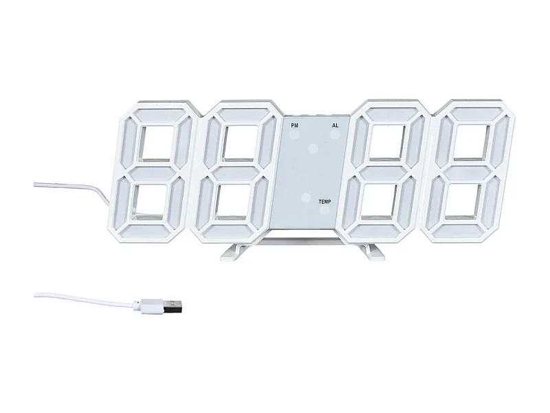 Réveil numérique chiffres LED 3D