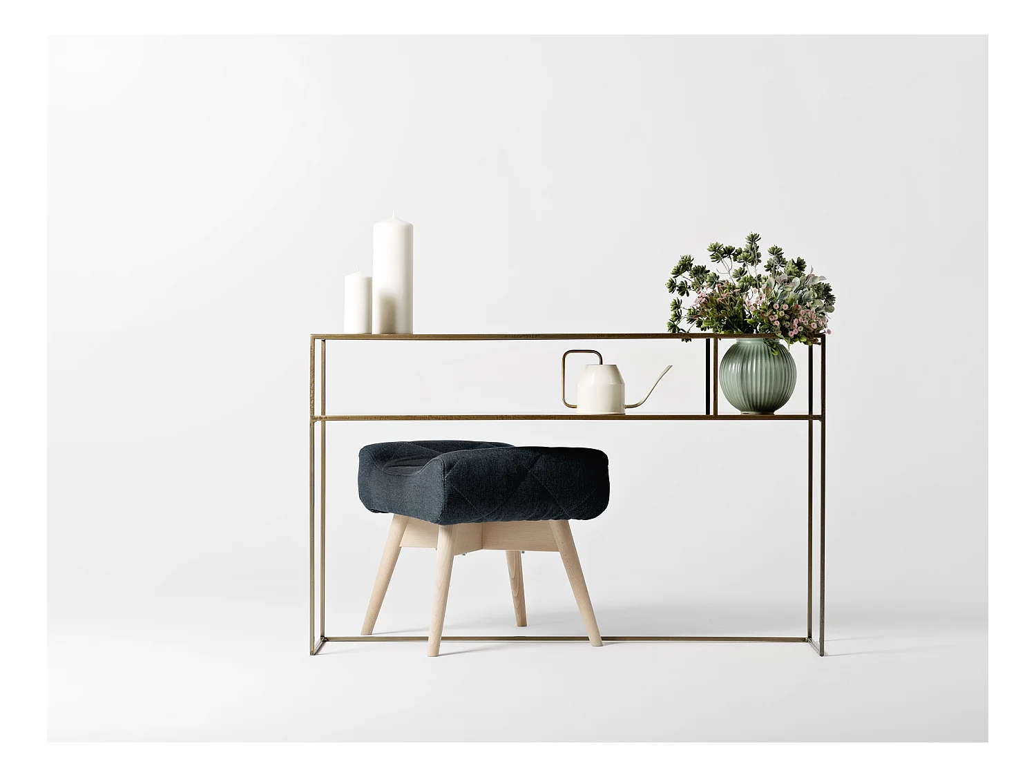 Konsolentisch 120x25x75 cm gold SENSO FLOWER METALL