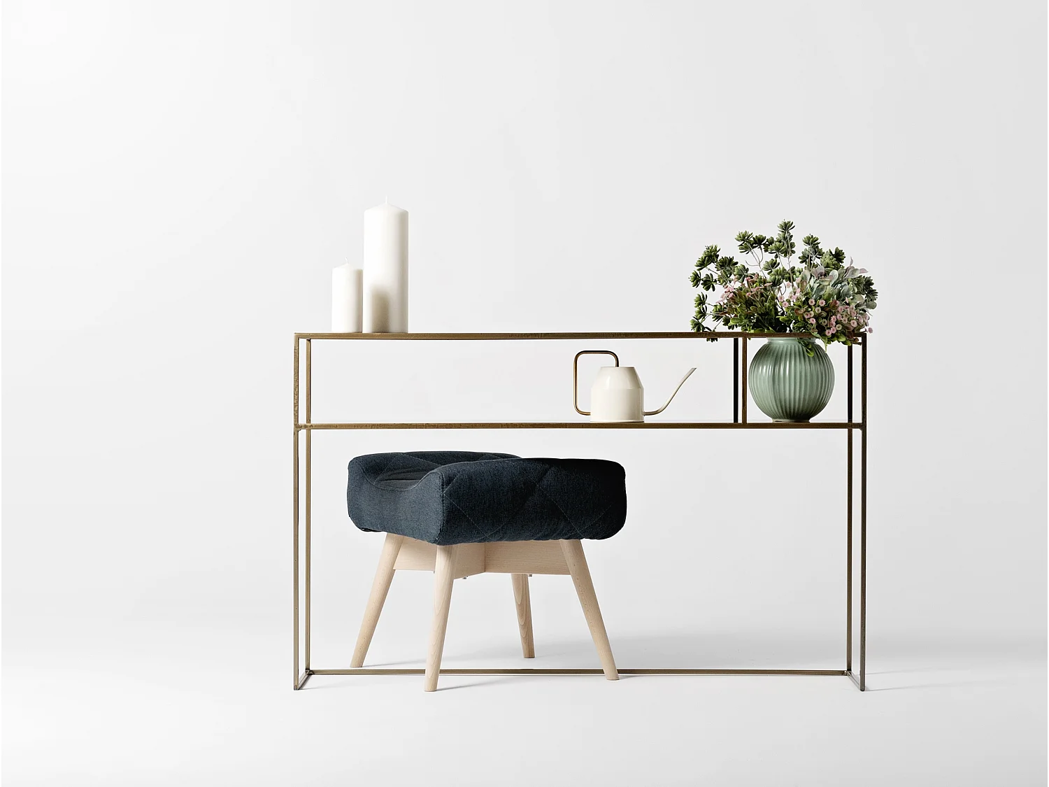 Konsolentisch 120x25x75 cm gold SENSO FLOWER METALL