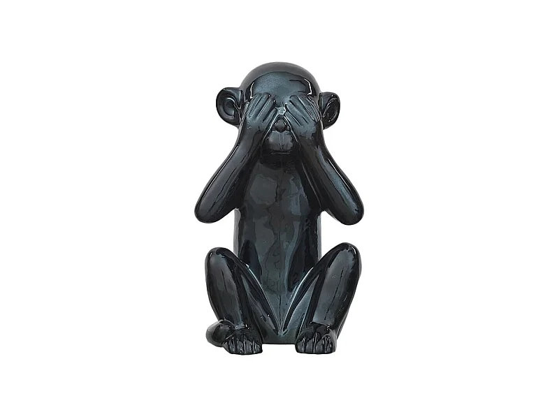 Statue noir singe de la sagesse "ne vois pas" H28cm