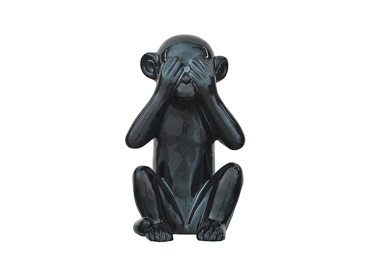Statue noir singe de la sagesse "ne vois pas" H28cm
