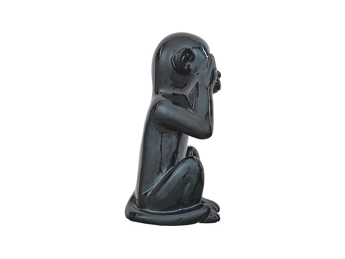 Statue noir singe de la sagesse "ne vois pas" H28cm