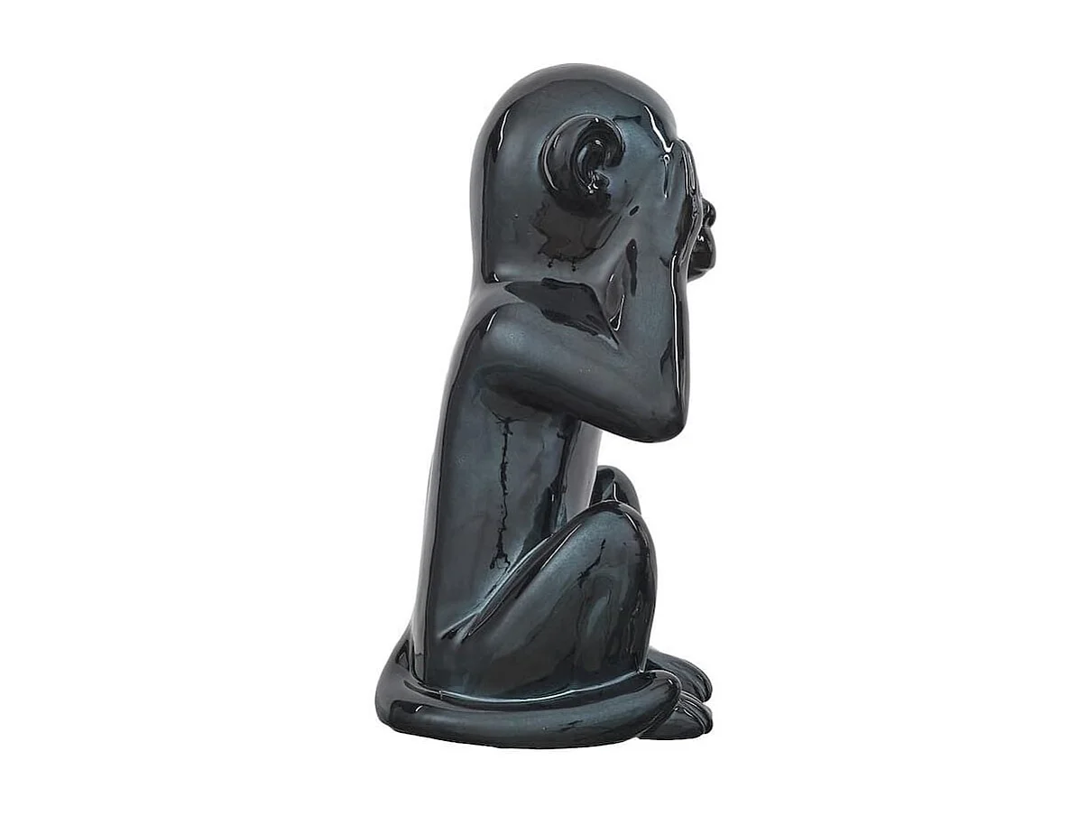 Statue noir singe de la sagesse "ne vois pas" H28cm