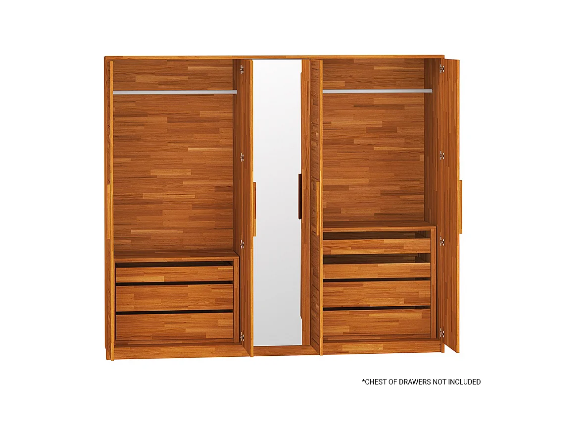 Kleiderschrank 2,52x0,65x2,2 m geölte Eiche Timo 5T WG