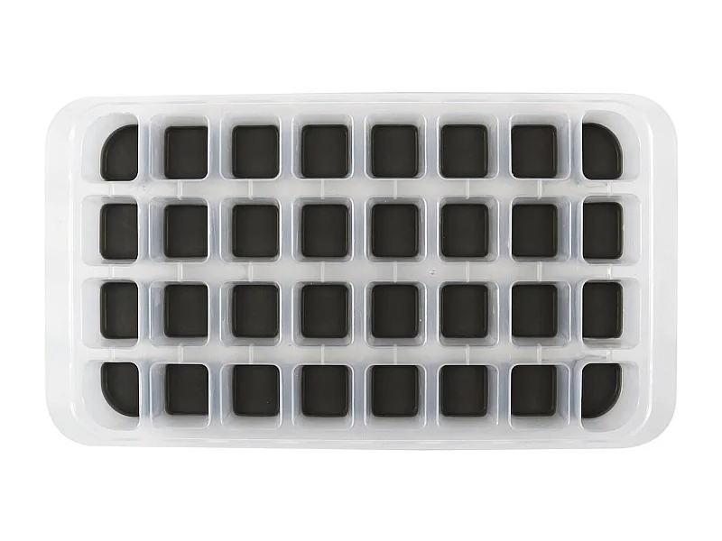 Bac à glaçons souple gris capacité 32 glaçons en polypropylène et caoutchouc