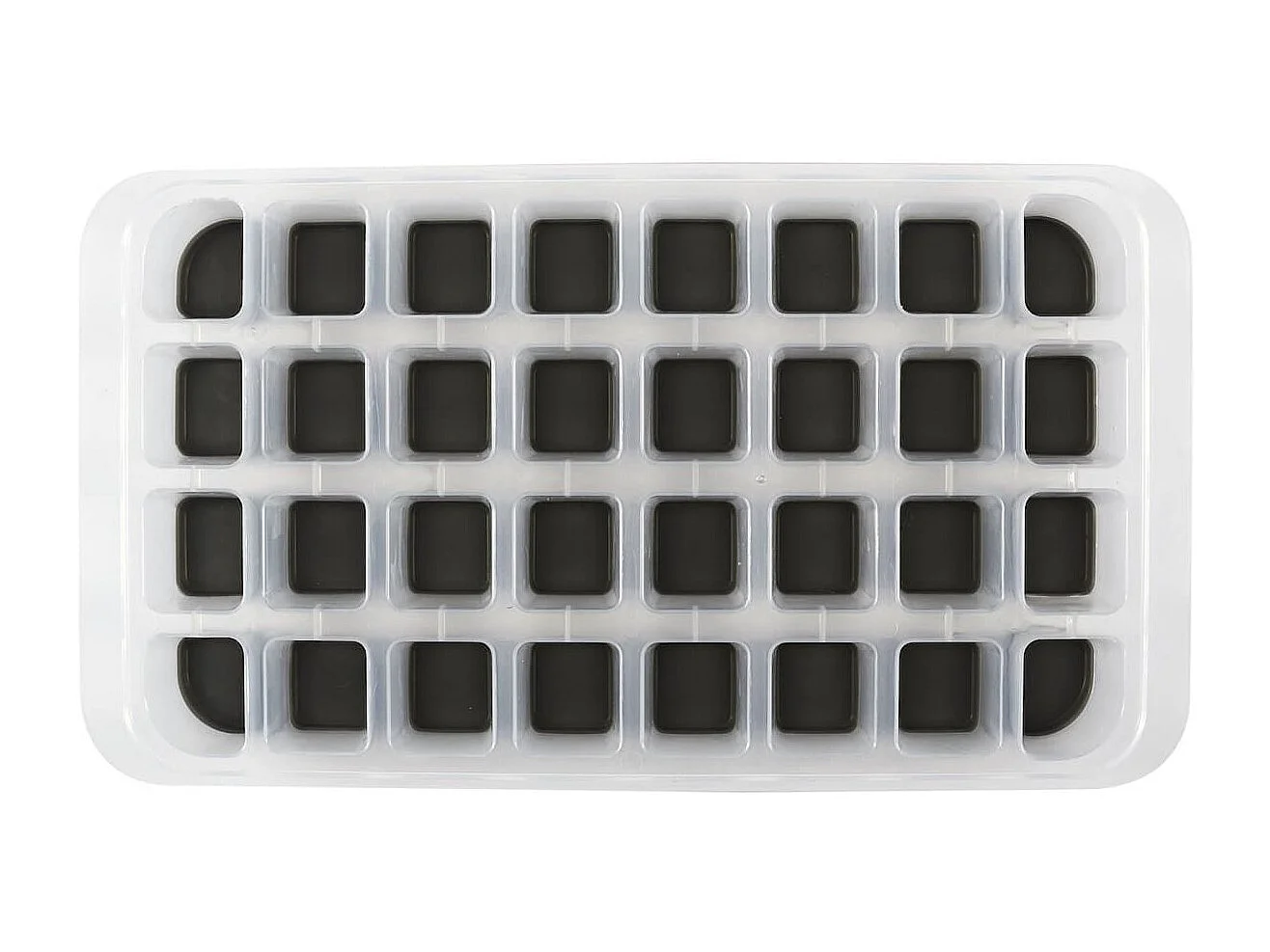 Bac à glaçons souple gris capacité 32 glaçons en polypropylène et caoutchouc