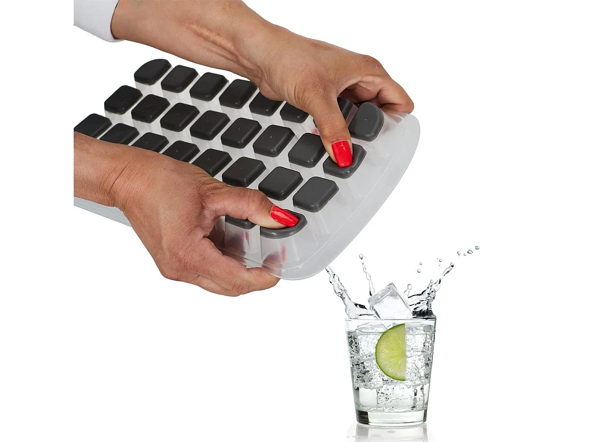 Bac à glaçons souple gris capacité 32 glaçons en polypropylène et caoutchouc