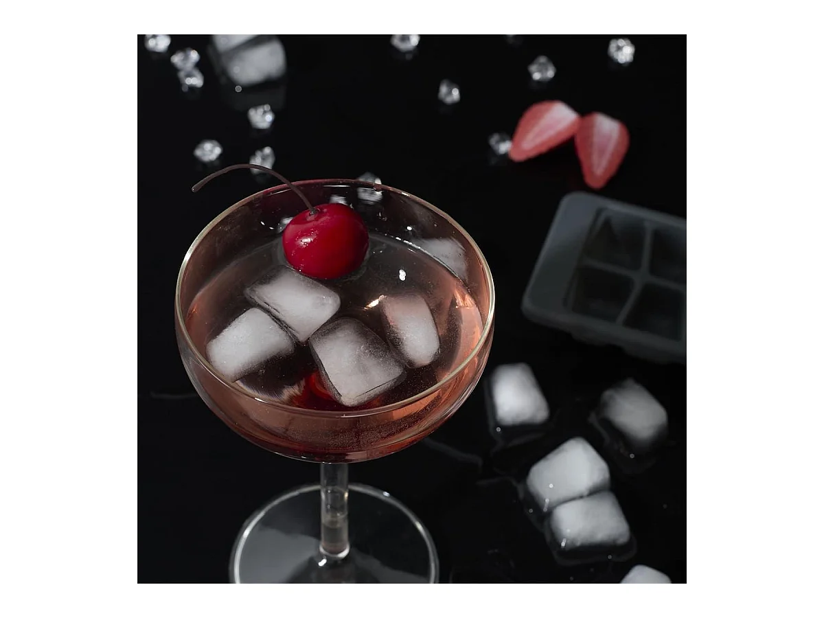 Set de 2 Moules gris à glaçons cubes capacité 16 glaçons en polypropylène