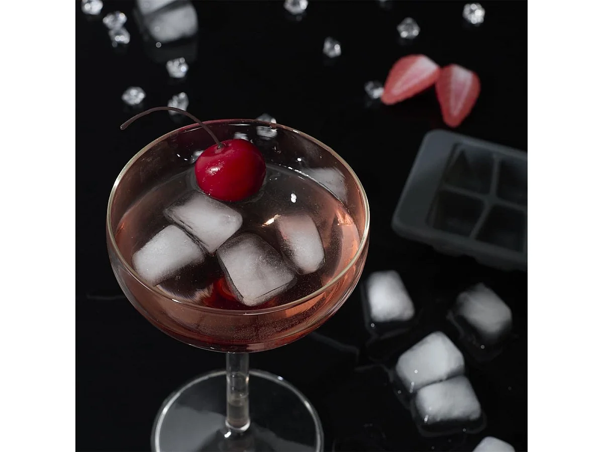 Set de 2 Moules gris à glaçons cubes capacité 16 glaçons en polypropylène