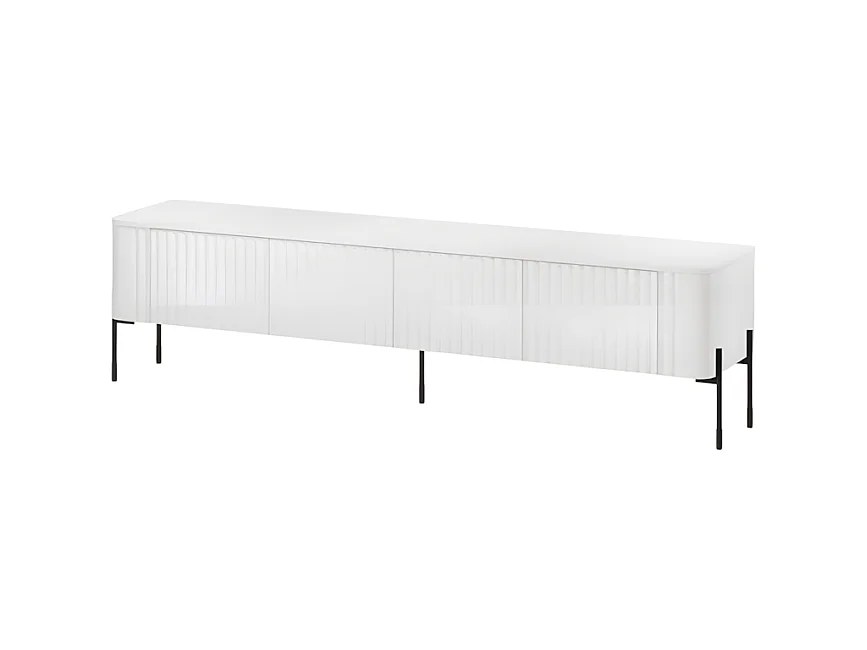 Meuble télé blanc 190 cm, 4 portes Hector