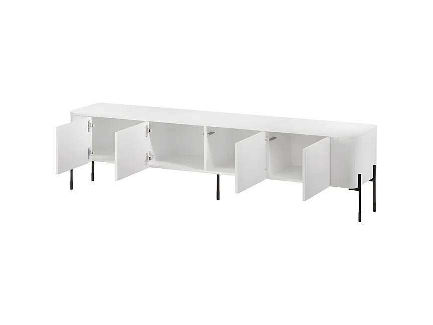 Meuble télé blanc 190 cm, 4 portes Hector