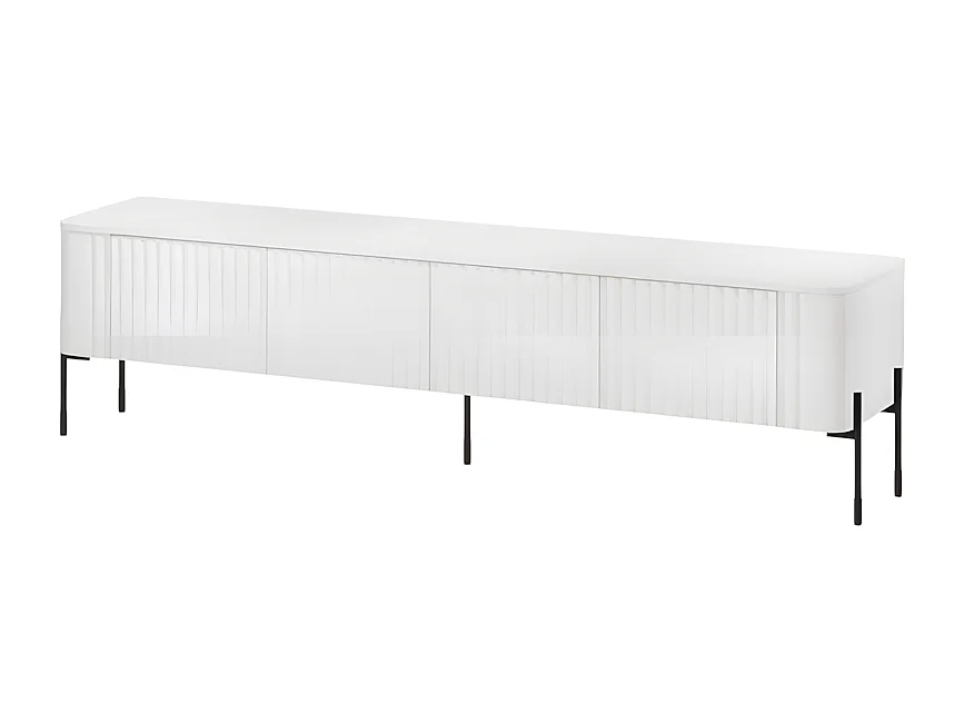 Meuble télé blanc 190 cm, 4 portes Hector