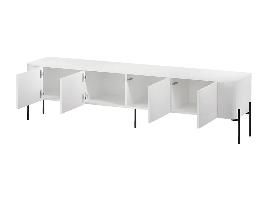 Meuble télé blanc 190 cm, 4 portes Hector