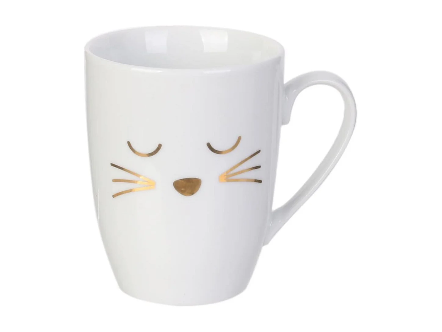 Mug chat 35cl en céramique blanc avec cuillère en inox