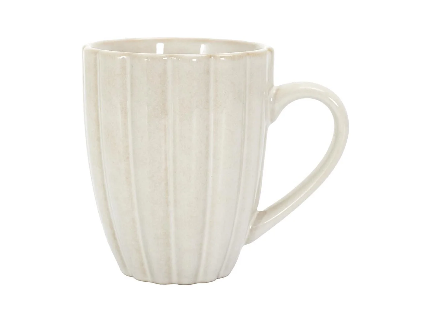 Set de 6 mugs beiges en céramique (30cl) - SHELLY