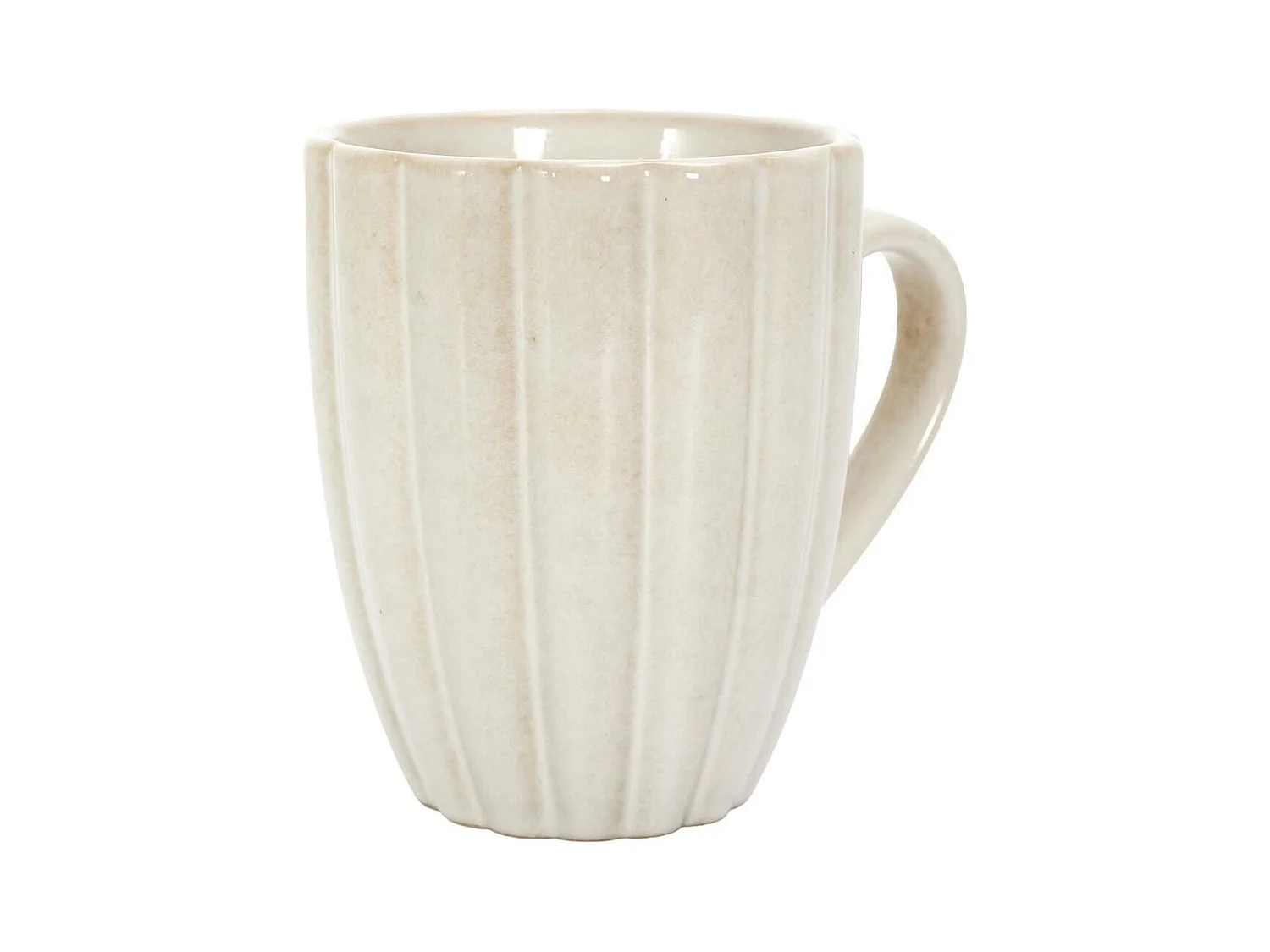 Set de 6 mugs beiges en céramique (30cl) - SHELLY