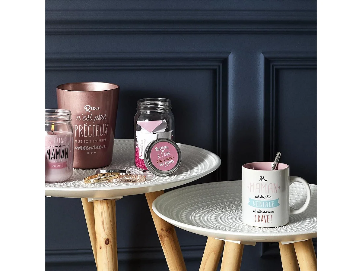 Mug 30 cl en céramique blanc avec message "ma maman est la plus géniale"