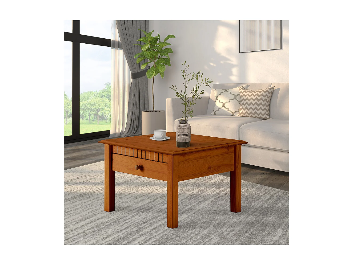 Lisa | Table basse 1 tiroir cerisier