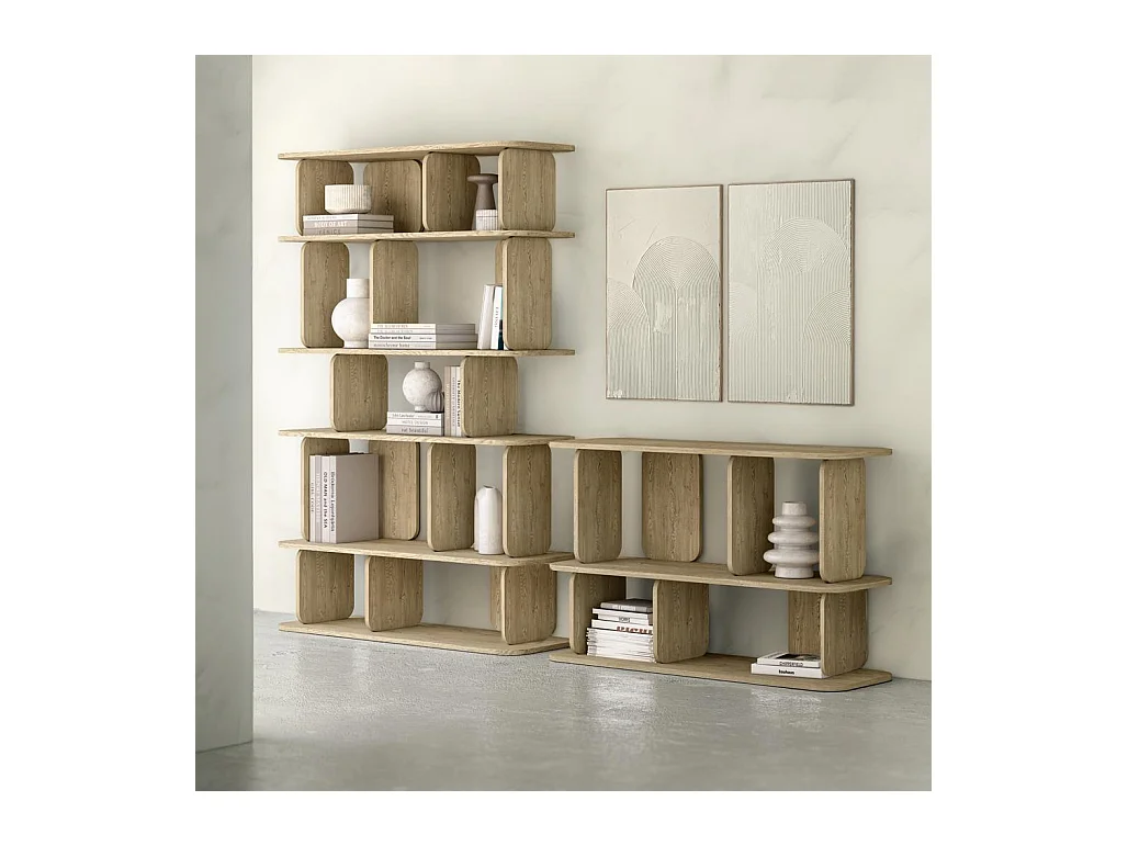 Mensola 76x120x40 cm legno naturale sala