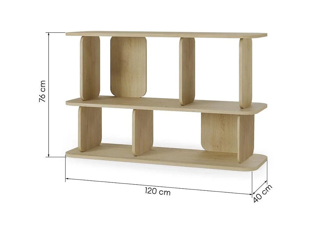 Mensola 76x120x40 cm legno naturale sala