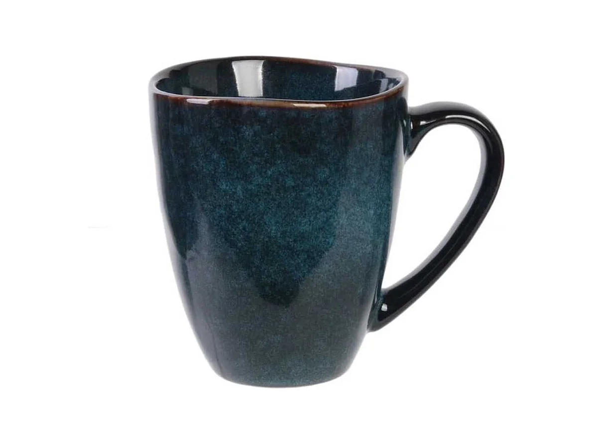 Set de 6 mugs 30cl en céramique au grés du temps bleu - GALET