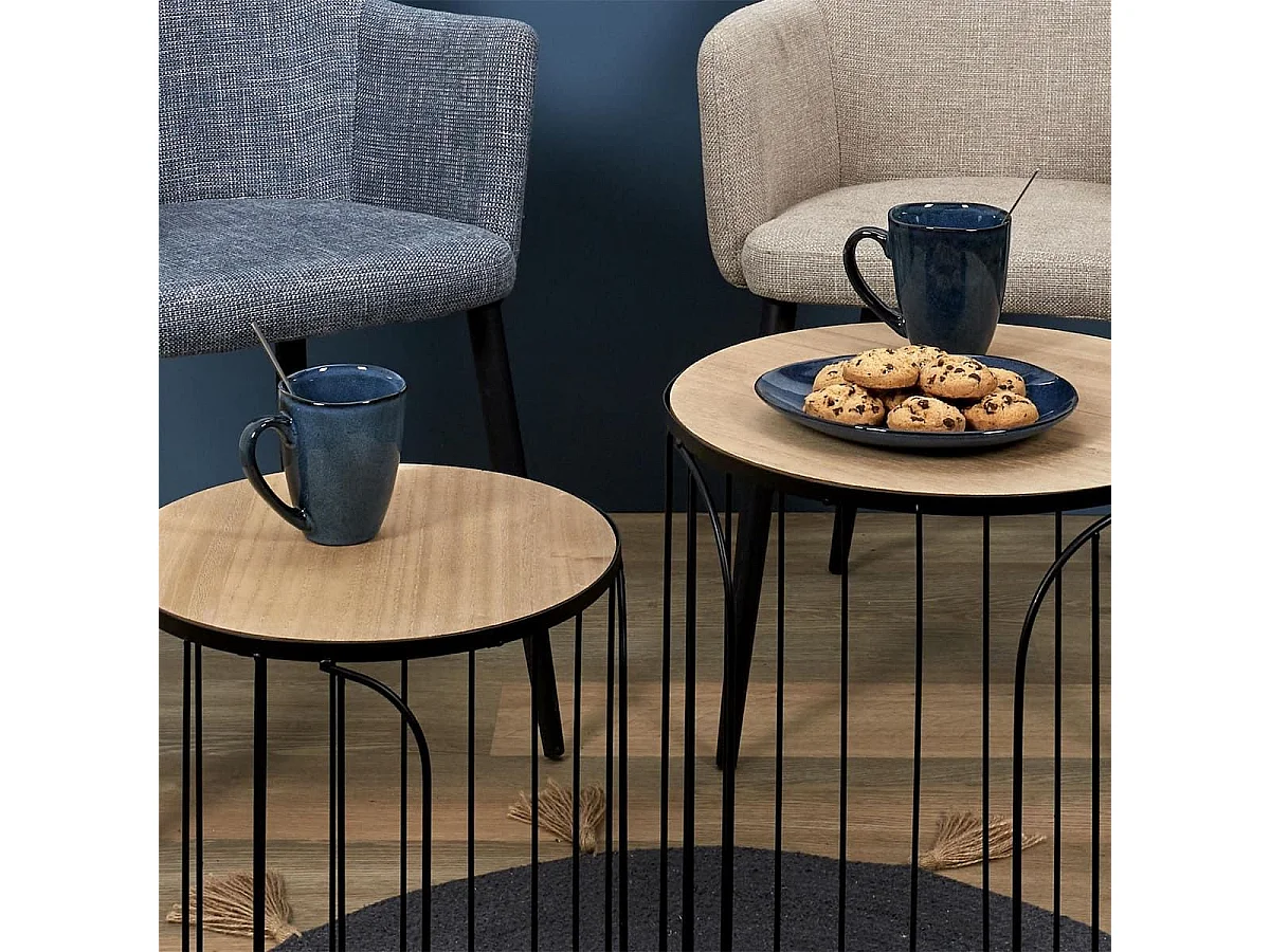 Set de 6 mugs 30cl en céramique au grés du temps bleu - GALET