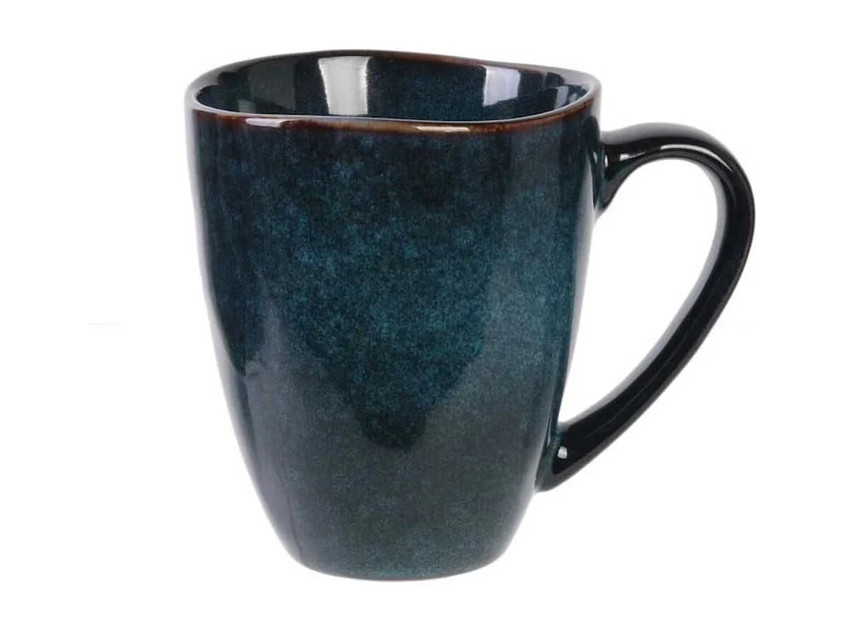 Set de 6 mugs 30cl en céramique au grés du temps bleu - GALET