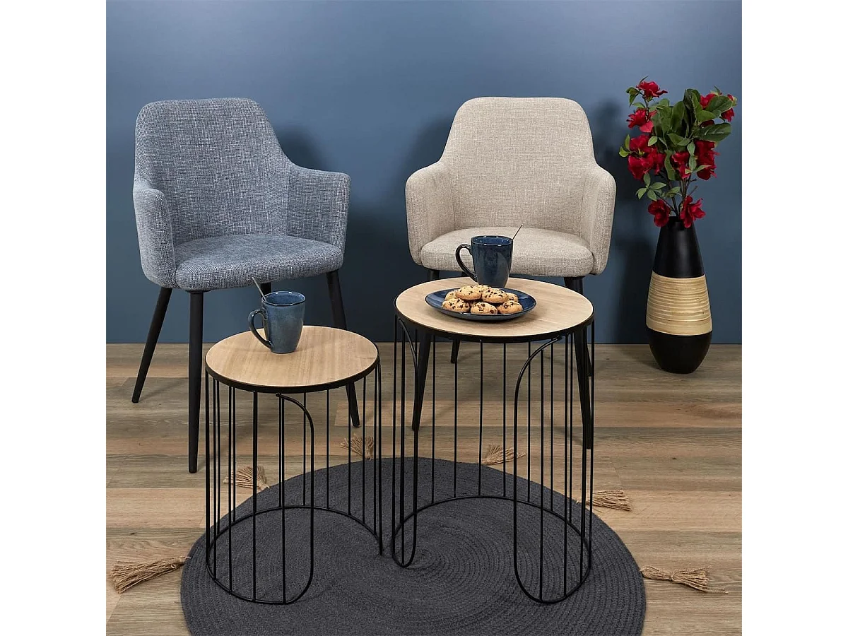 Set de 6 mugs 30cl en céramique au grés du temps bleu - GALET