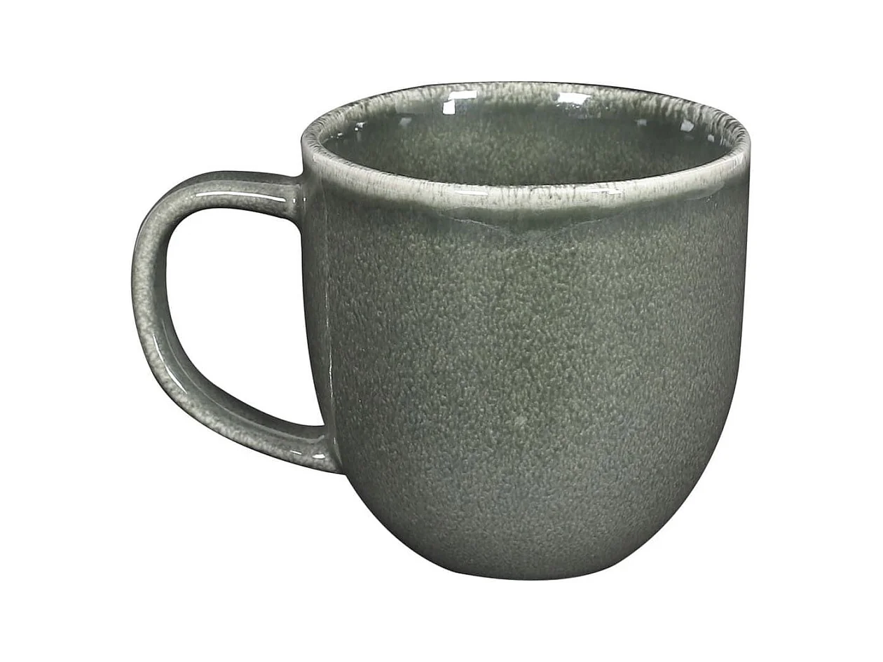 Set de 6 mugs en céramique au grés du temps vert (30cl) - MAKA