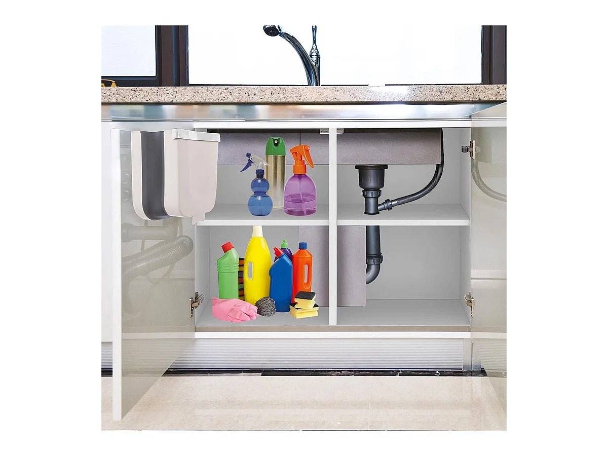 Poubelle d'appoint 4 litres rétractable à suspendre