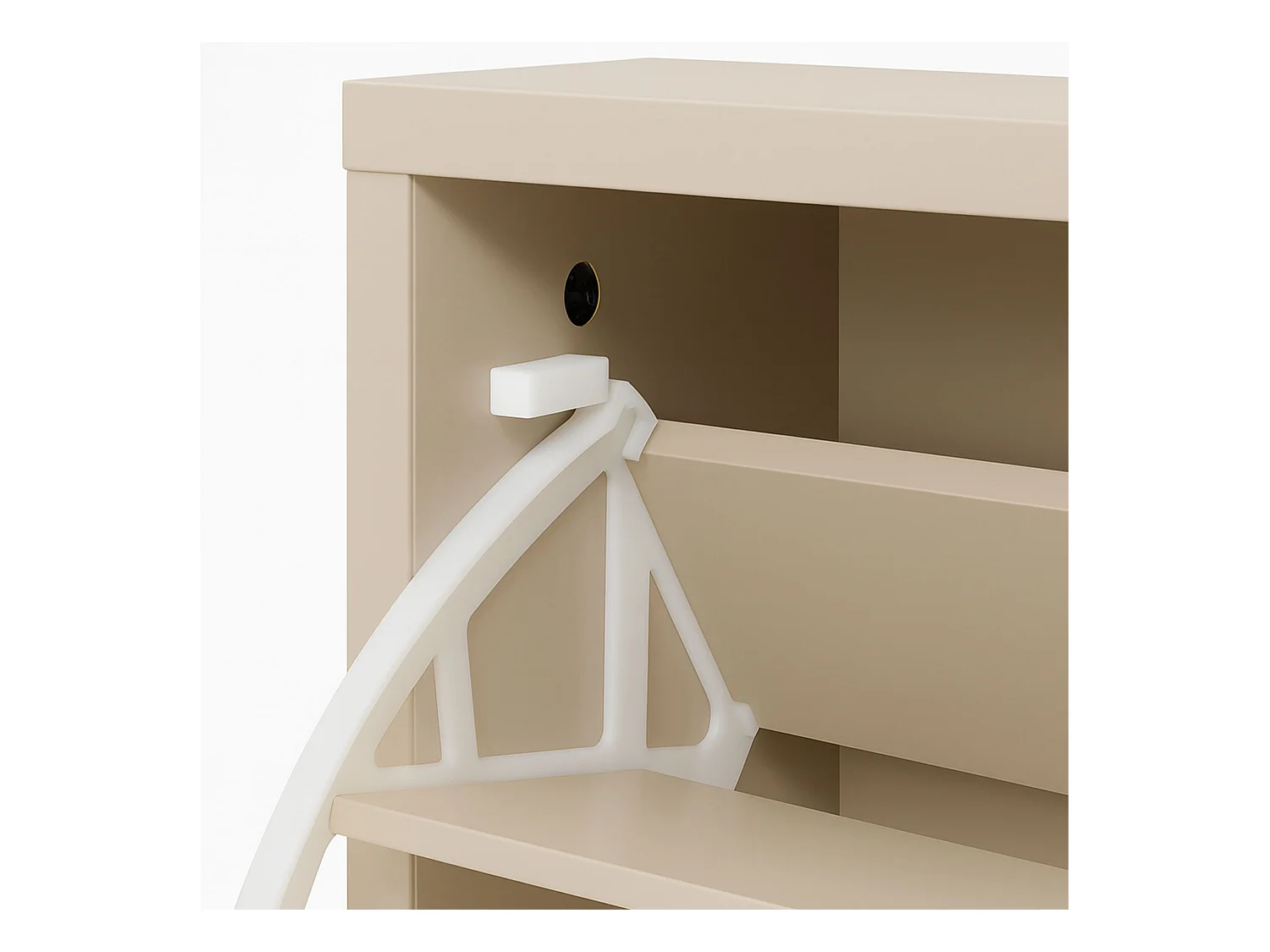 Plana - Sapateira economizadora de espaço 3 portas 55x116x25 cm 18 pares em madeira taupe